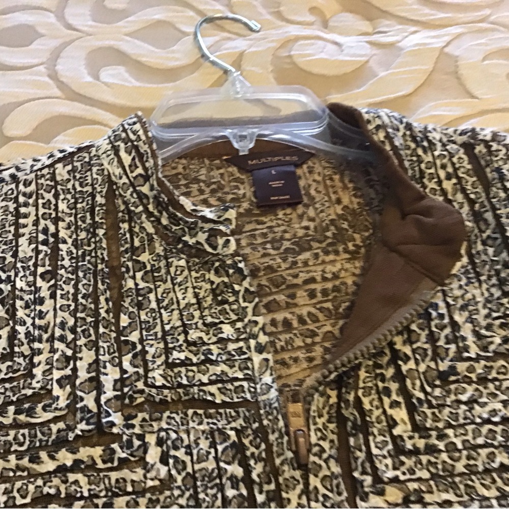 Jacket By Multiples, Size Large, 3/4 Sleeve, Zipp… - image 5